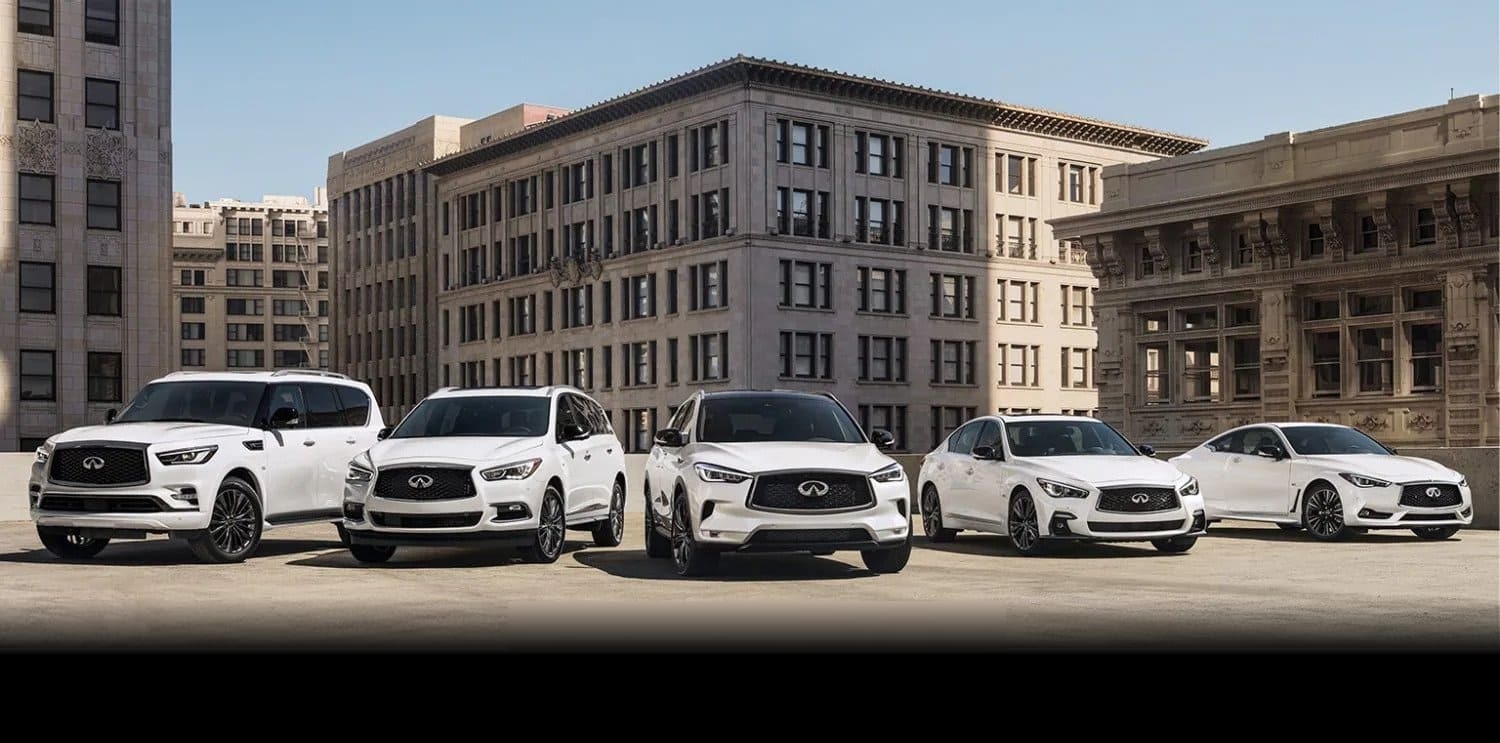 Introducing the all-new INFINITI SUV range. This is their best range: the INFINITI QX50, INFINITI QX55, INFINITI QX60, and INFINITI QX80. Coming in various sizes, price points, and configurations, there's sure to be a perfect model.
