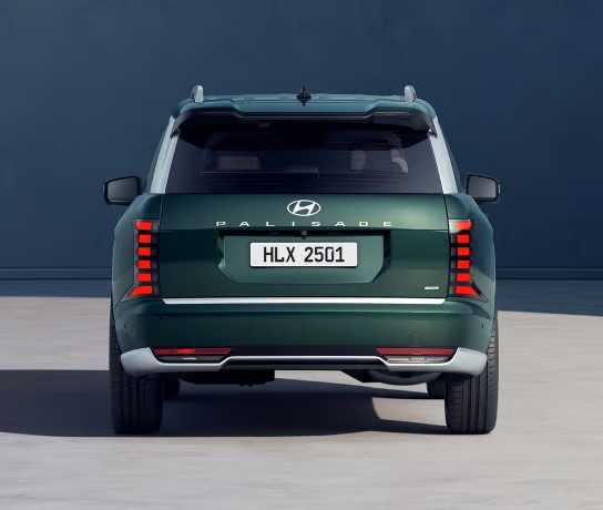 Rear view of the 2026 Hyundai Palisade with distinctive tail lamps at AutoFair Hyundai of Manchester