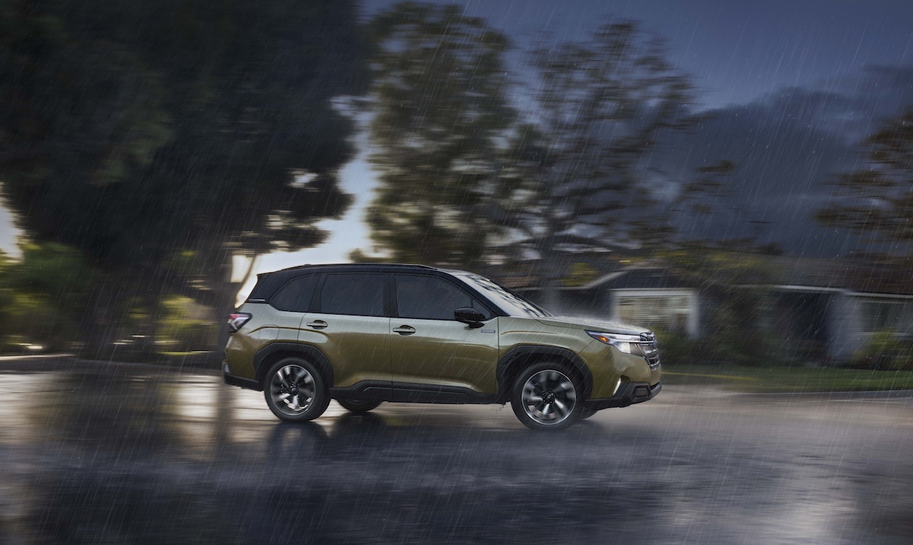 2025 Subaru Forester Hybrid premium interior featuring 11.6-inch touchscreen and advanced hybrid technology