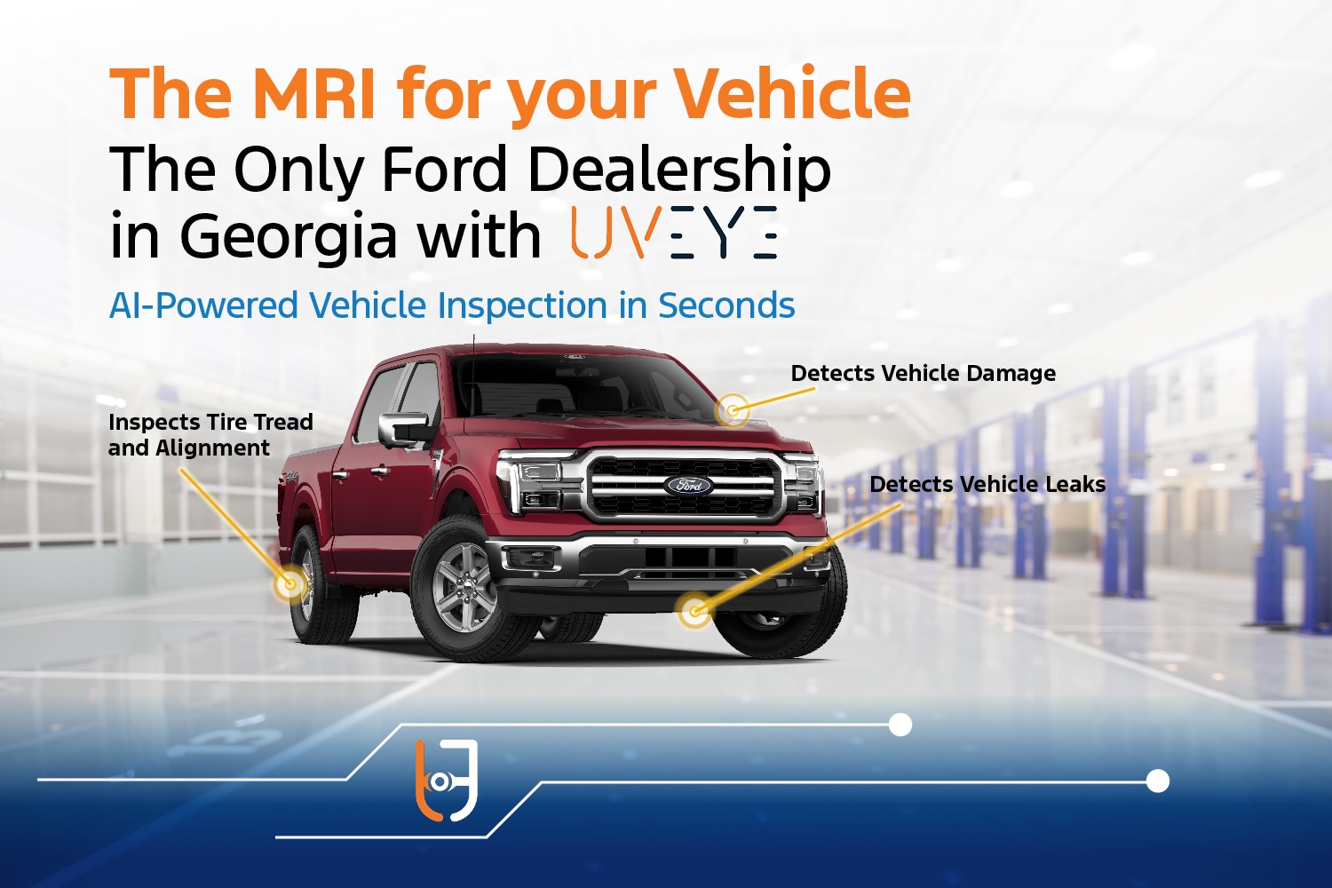 UVeye AI vehicle inspection system at Athens Ford Georgia