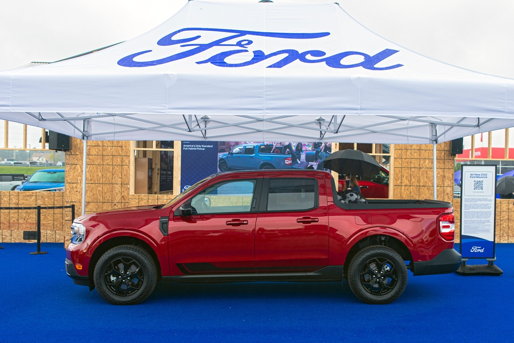 2025 Ford Maverick red compact truck, Ford Maverick at AutoFair Ford of Haverhill, hybrid pickup Ford Massachusetts, Ford Maverick lease Haverhill MA, Ford Maverick vs Focus, compact pickup test drive Ford dealer New England, small truck MPG comparison