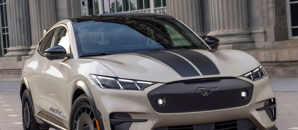 2025 Ford Mustang Mach-E Rally Edition, Mach-E Rally EV SUV, electric performance crossover with racing stripes, Mustang Mach-E Rally exterior styling, Ford EV performance SUV Manchester NH, Mustang Mach-E GT vs Tesla Model Y Performance, sporty electric SUV Ford