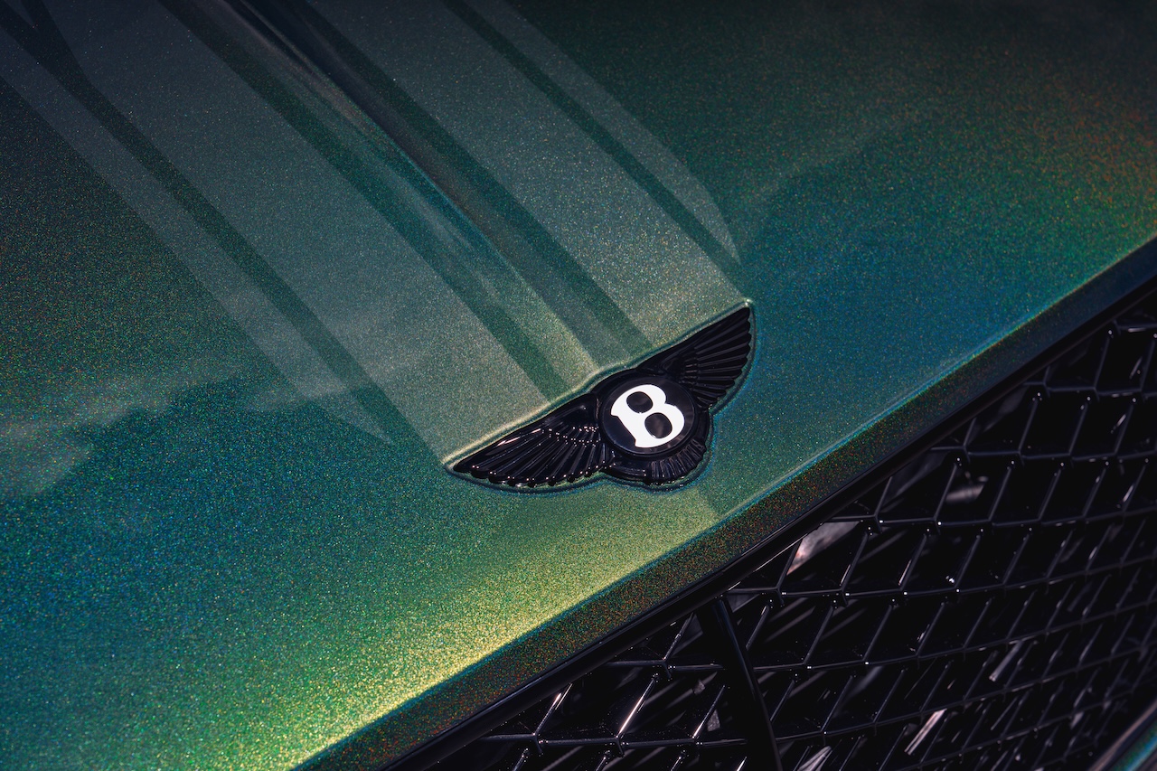 Bentley Continental GT hood emblem and craftsmanship detail