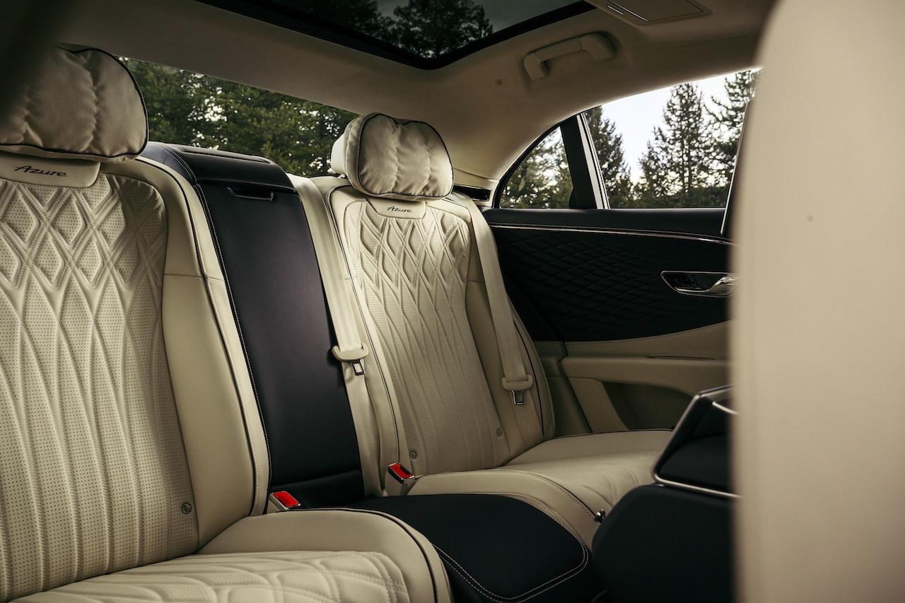 Bentley Flying Spur rear seat interior at Naples Luxury Imports