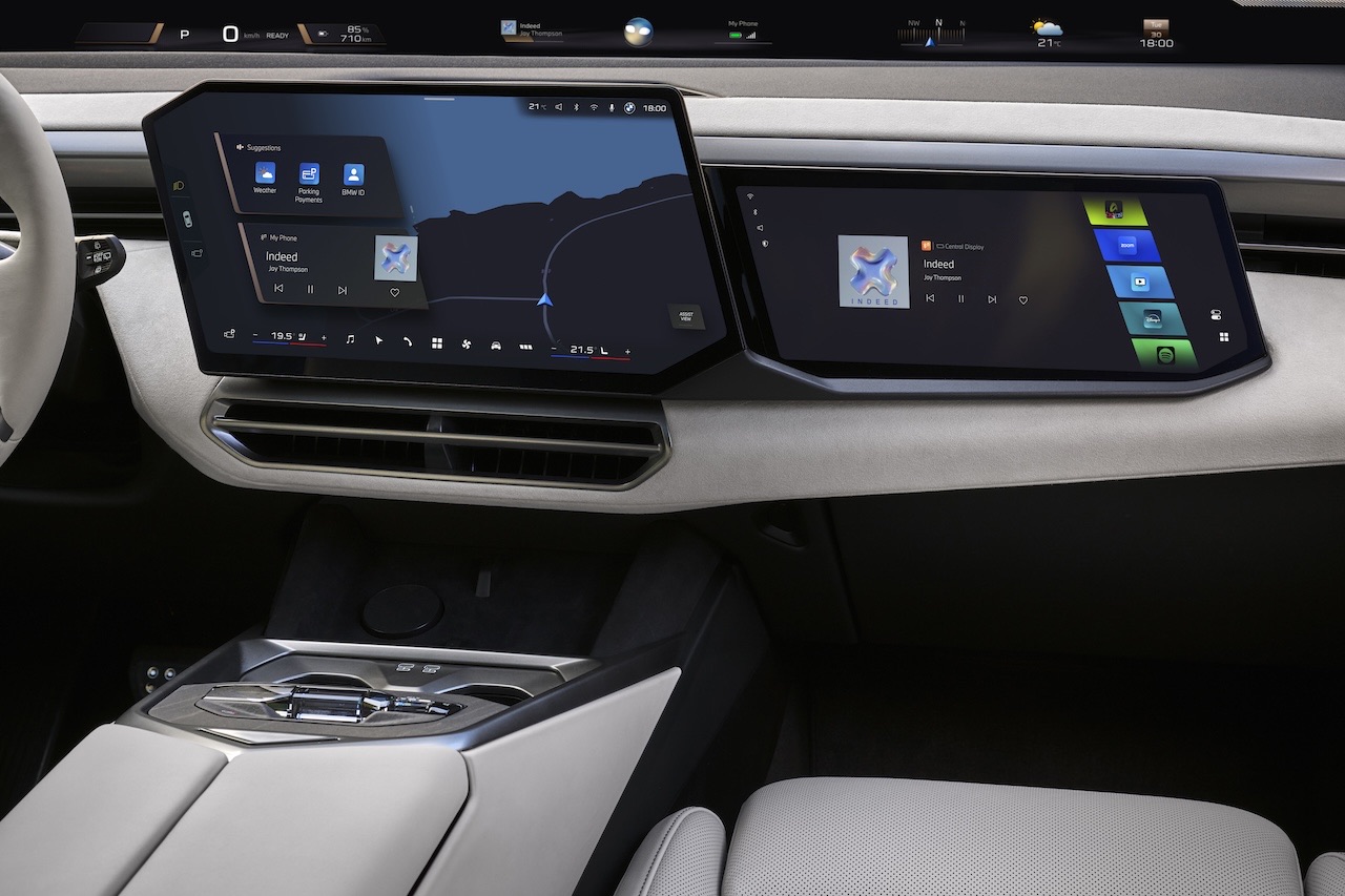 Close-up of the 2027 BMW X5's Panoramic iDrive touchscreen display