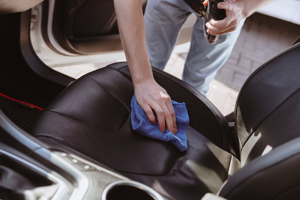 Conditioning Mazda leather seat, UV protectant interior care Daytona, prevent seat fading and cracking, Mazda CX-5 CX-50 leather maintenance, Florida heat interior protection, Mazda dealer parts and accessories sunshades Daytona Beach