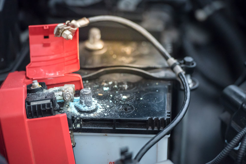 Hyundai battery corrosion Fort Worth, battery terminal buildup, Hyundai maintenance issues Texas, car battery warning signs North Texas, battery sulfation symptoms Hyundai Elantra Sonata Tucson, battery damage due to heat DFW summer driving