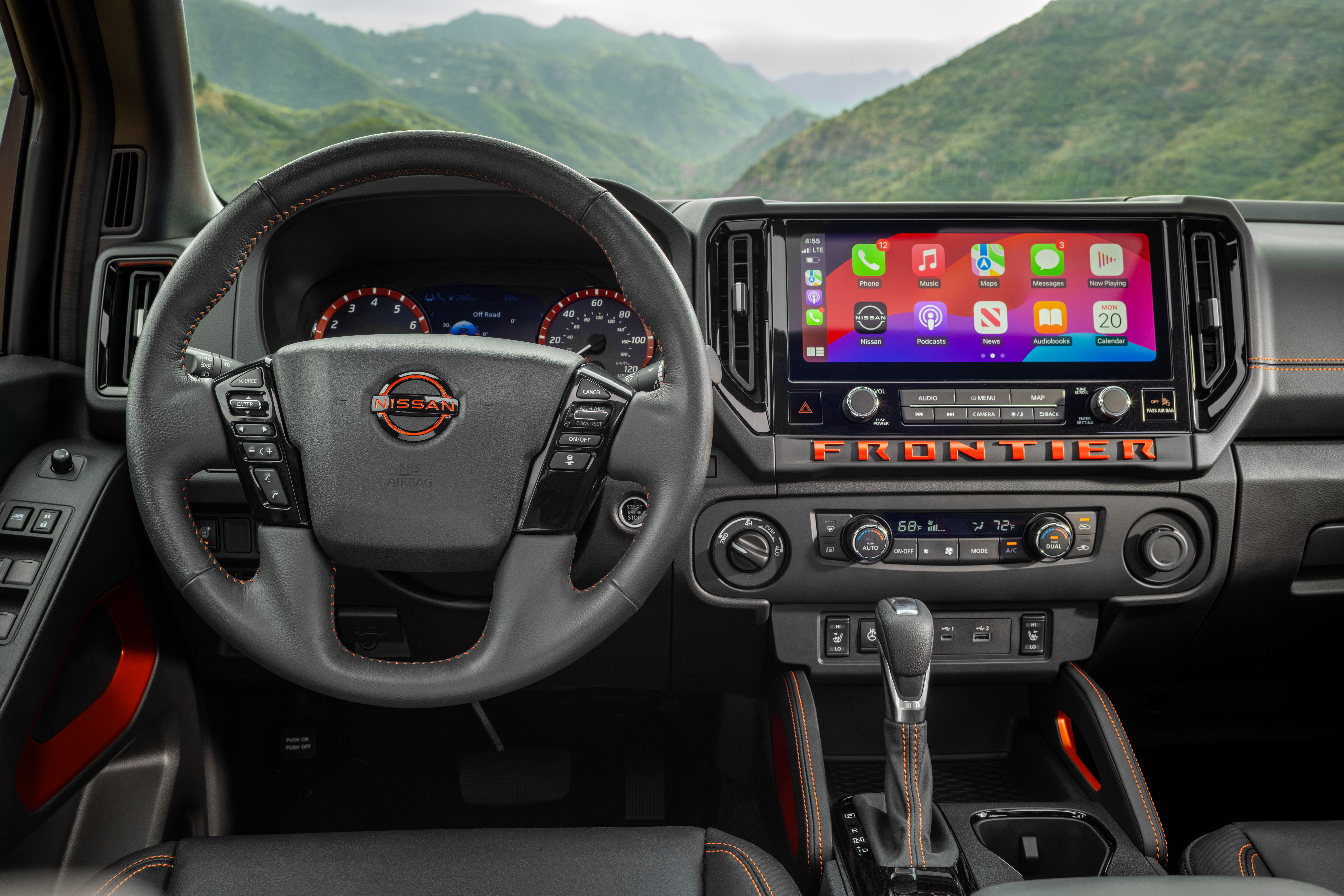 Center console layout in the 2025 Nissan Frontier designed for everyday usability.
