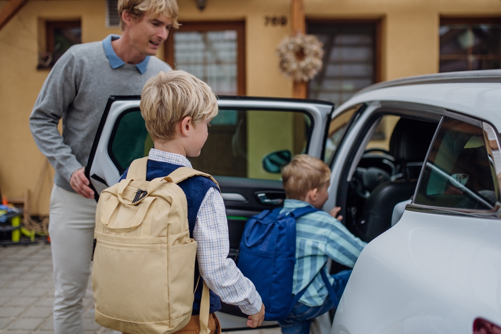 Mercedes-Benz family school drop-off Long Island, kids getting into luxury SUV Massapequa NY, Mercedes back-to-school service Amityville, safe Mercedes school commute Nassau County, luxury SUV for school runs