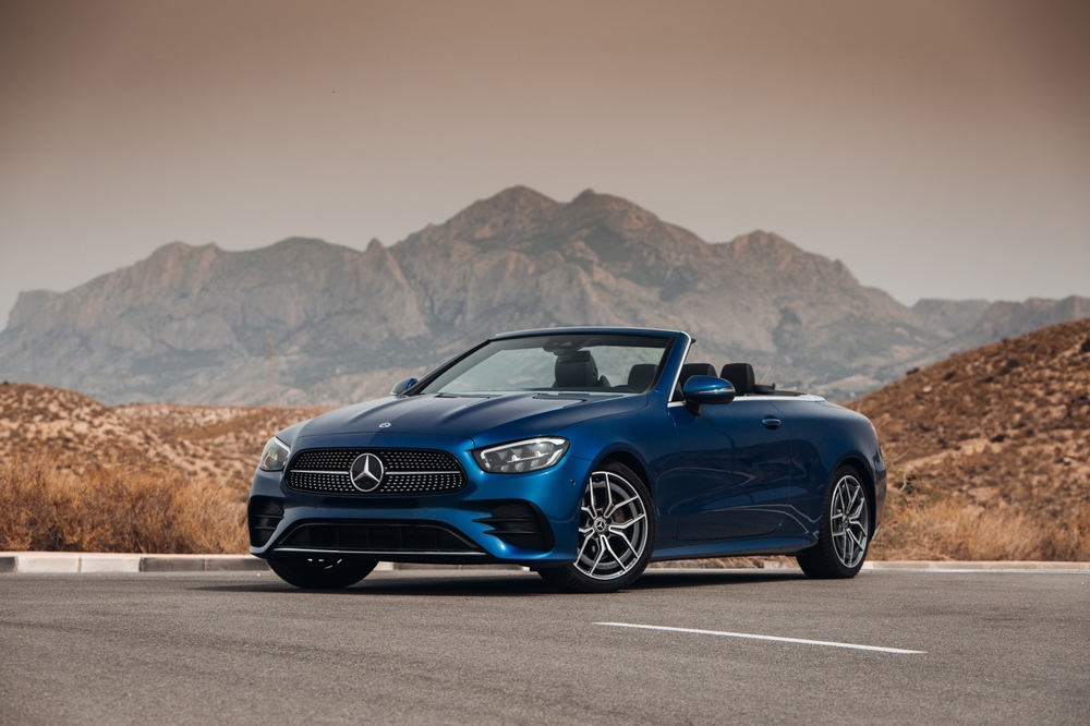 Mercedes-Benz convertible mountain road, Colorado summer driving, Mercedes car heat stress in mountain descent, Westminster CO mountain travel, I-70 Colorado road trip Mercedes, scenic Mercedes drive through Colorado mountains