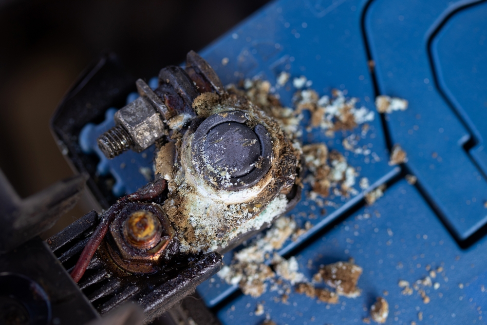 Corroded car battery Naples FL, Nissan terminal corrosion Naples, battery maintenance in Florida heat, salt air battery damage Southwest Florida, humid climate battery failure Naples, Naples Nissan battery care and corrosion protection