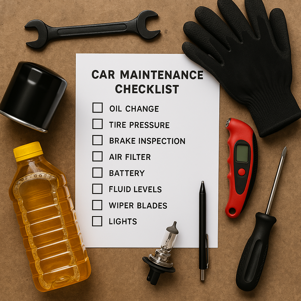 Nissan Rogue maintenance checklist showing mileage intervals and recommended services including oil changes, tire rotations, fluid top-offs, and brake inspections