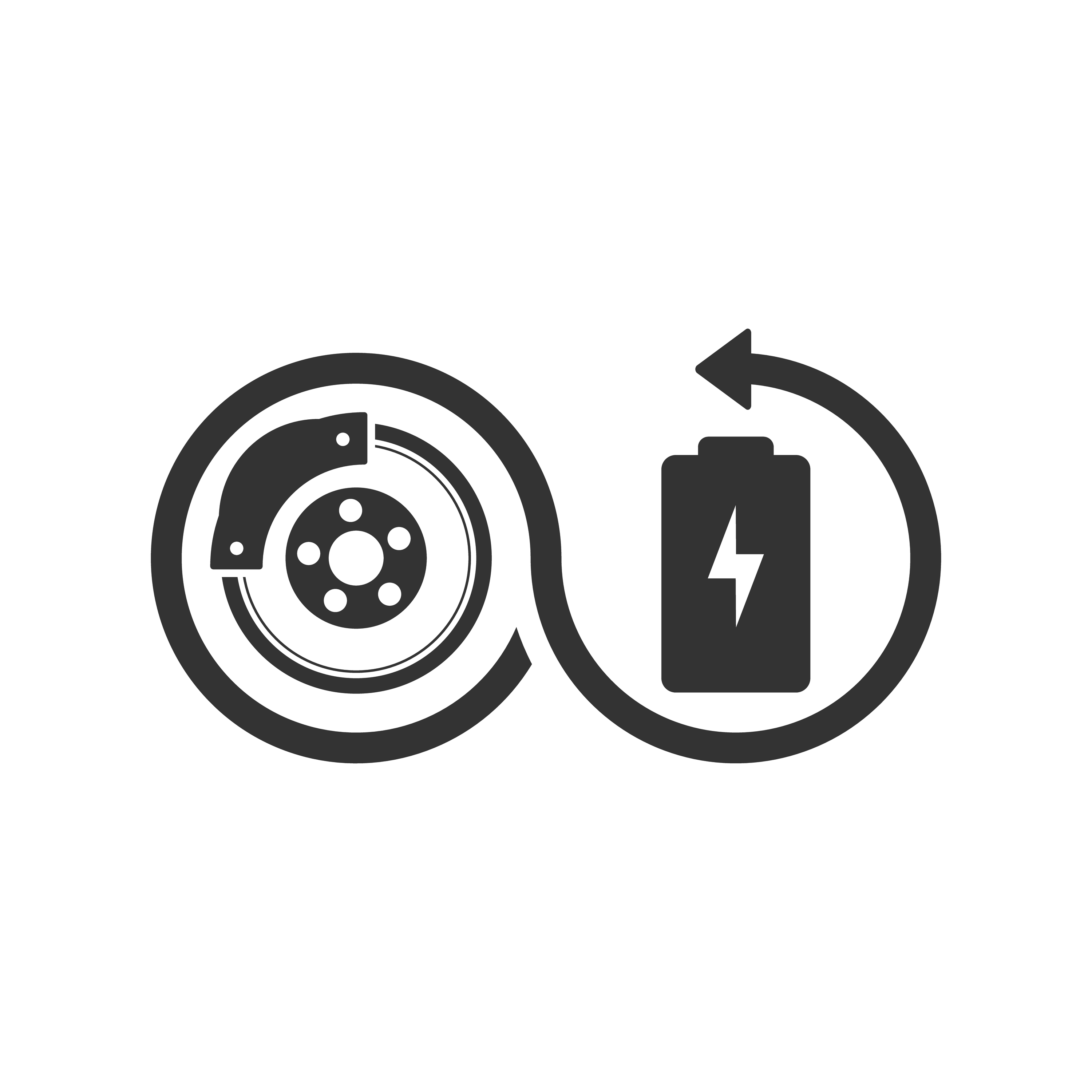 Regenerative braking icon for electric vehicles, energy recovery to battery, F-150 Lightning brake service Palm Bay FL, extended brake pad life, corrosion inspection, Ford EV maintenance Brevard County, Palm Bay Ford Service certified brake technicians