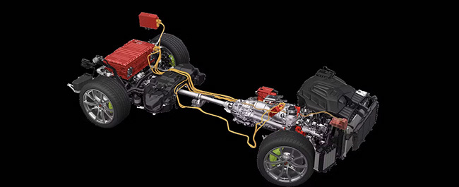 Porsche Cayenne Hybrid lithium battery, superior E-mode performance, flexible E-Charge mode, high-performance AC charging, up to 74 km electric range, lithium-ion battery innovation, Porsche engineering